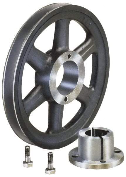 Browning - 1 Groove, 3/8 to 1-1/2 Bore Diam, 9-3/4" Outside Diam, QD Bushed V Belt Sheave - 9.0 A Diam Belt Pitch - Eagle Tool & Supply