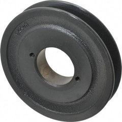 Browning - 1 Groove, 3/8 to 1-1/2 Bore Diam, 4-3/4" Outside Diam, QD Bushed V Belt Sheave - 4.0 A Diam Belt Pitch - Eagle Tool & Supply