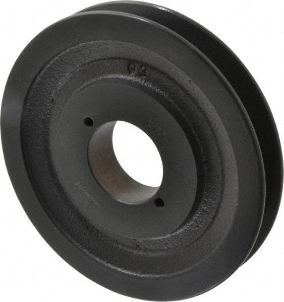 Browning - 1 Groove, 3/8 to 1-1/2 Bore Diam, 5-3/4" Outside Diam, QD Bushed V Belt Sheave - 5.0 A Diam Belt Pitch - Eagle Tool & Supply