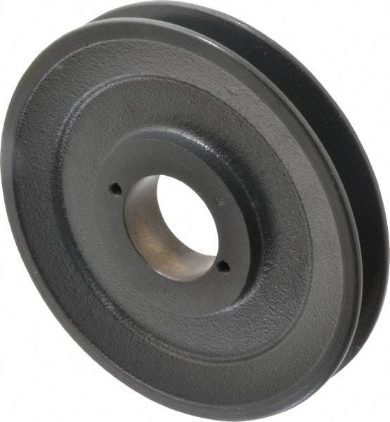 Browning - 1 Groove, 3/8 to 1-1/2 Bore Diam, 6-1/4" Outside Diam, QD Bushed V Belt Sheave - 5.5 A Diam Belt Pitch - Eagle Tool & Supply