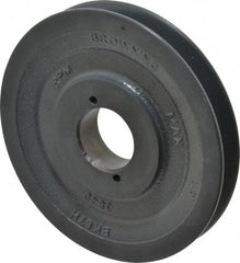 Browning - 1 Groove, 3/8 to 1-1/2 Bore Diam, 6.45" Outside Diam, QD Bushed V Belt Sheave - 5.7 A Diam Belt Pitch - Eagle Tool & Supply