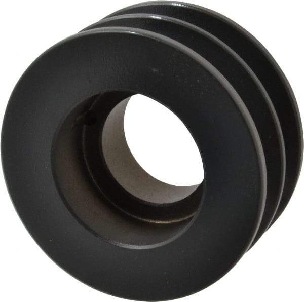 Browning - 2 Groove, 3/8 to 1-1/2 Bore Diam, 3-3/4" Outside Diam, QD Bushed V Belt Sheave - 3.0 A Diam Belt Pitch - Eagle Tool & Supply