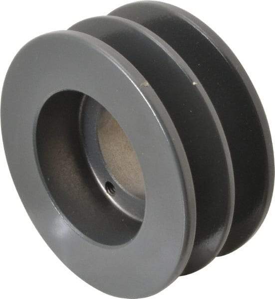 Browning - 2 Groove, 3/8 to 1-1/2 Bore Diam, 3.95" Outside Diam, QD Bushed V Belt Sheave - 3.2 A Diam Belt Pitch - Eagle Tool & Supply