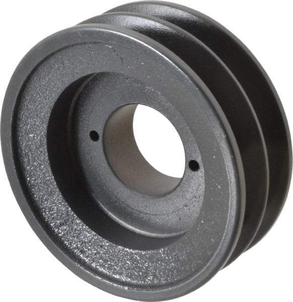 Browning - 2 Groove, 3/8 to 1-1/2 Bore Diam, 4-3/4" Outside Diam, QD Bushed V Belt Sheave - 4.0 A Diam Belt Pitch - Eagle Tool & Supply