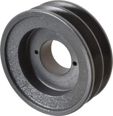 Browning - 2 Groove, 3/8 to 1-1/2 Bore Diam, 4-3/4" Outside Diam, QD Bushed V Belt Sheave - 4.0 A Diam Belt Pitch - Eagle Tool & Supply