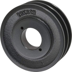 Browning - 2 Groove, 3/8 to 1-1/2 Bore Diam, 4.95" Outside Diam, QD Bushed V Belt Sheave - 4.2 A Diam Belt Pitch - Eagle Tool & Supply