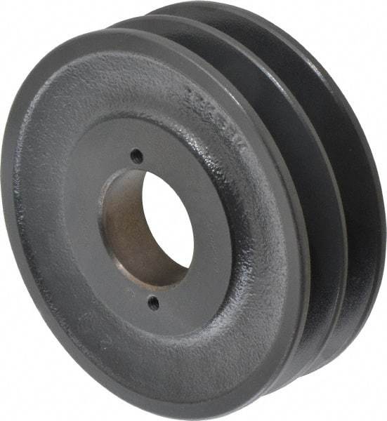 Browning - 2 Groove, 3/8 to 1-1/2 Bore Diam, 5-1/4" Outside Diam, QD Bushed V Belt Sheave - 4.5 A Diam Belt Pitch - Eagle Tool & Supply