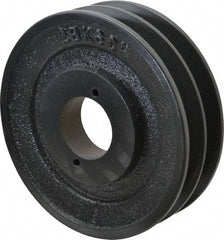Browning - 2 Groove, 3/8 to 1-1/2 Bore Diam, 5-3/4" Outside Diam, QD Bushed V Belt Sheave - 5.0 A Diam Belt Pitch - Eagle Tool & Supply