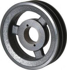 Browning - 2 Groove, 3/8 to 1-1/2 Bore Diam, 6.45" Outside Diam, QD Bushed V Belt Sheave - 5.7 A Diam Belt Pitch - Eagle Tool & Supply