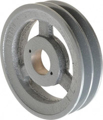 Browning - 2 Groove, 3/8 to 1-1/2 Bore Diam, 6-3/4" Outside Diam, QD Bushed V Belt Sheave - 6.0 A Diam Belt Pitch - Eagle Tool & Supply