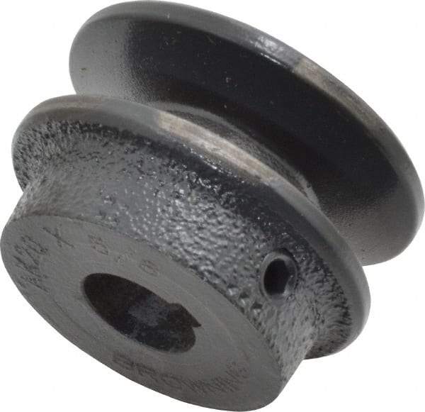 Browning - 5/8" Bore, 15/16 Long, 2" Outside Diam, Finished Bore Single Groove V Belt Sheave - 21/32" Wide, 1.46" Pitch Diam of 3L Belt, 1.8" Pitch Diam of 4L Belt - Eagle Tool & Supply