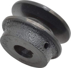 Browning - 5/8" Bore, 15/16 Long, 2" Outside Diam, Finished Bore Single Groove V Belt Sheave - 21/32" Wide, 1.46" Pitch Diam of 3L Belt, 1.8" Pitch Diam of 4L Belt - Eagle Tool & Supply