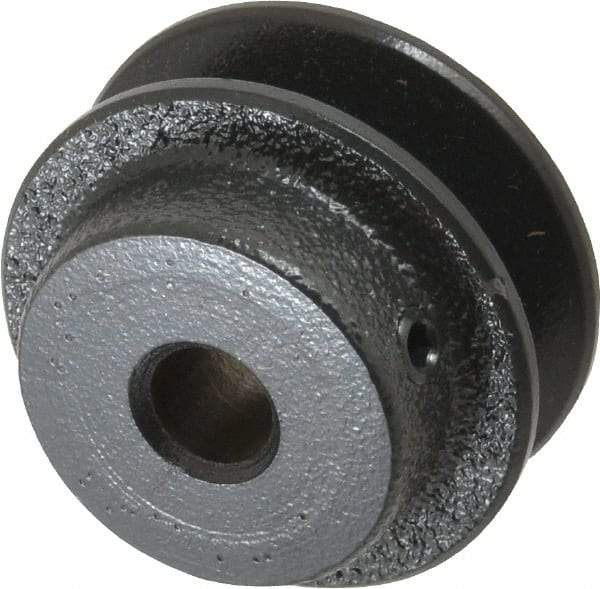 Browning - 1/2" Bore, 15/16 Long, 2.2" Outside Diam, Finished Bore Single Groove V Belt Sheave - 21/32" Wide, 1.66" Pitch Diam of 3L Belt, 2" Pitch Diam of 4L Belt - Eagle Tool & Supply