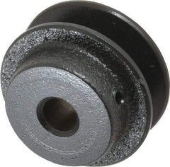 Browning - 1/2" Bore, 15/16 Long, 2.2" Outside Diam, Finished Bore Single Groove V Belt Sheave - 21/32" Wide, 1.66" Pitch Diam of 3L Belt, 2" Pitch Diam of 4L Belt - Eagle Tool & Supply