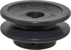 Browning - 5/8" Bore, 15/16 Long, 2-1/2" Outside Diam, Finished Bore Single Groove V Belt Sheave - 21/32" Wide, 1.96" Pitch Diam of 3L Belt, 2.3" Pitch Diam of 4L Belt - Eagle Tool & Supply
