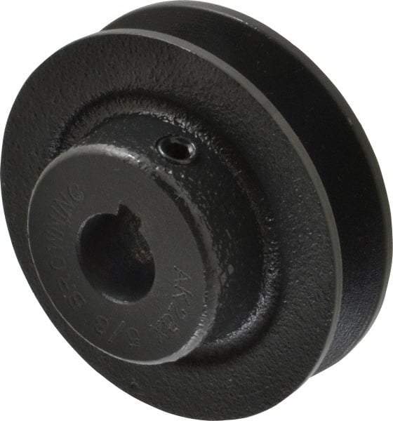 Browning - 5/8" Bore, 15/16 Long, 2.8" Outside Diam, Finished Bore Single Groove V Belt Sheave - 21/32" Wide, 2.26" Pitch Diam of 3L Belt, 2.6" Pitch Diam of 4L Belt - Eagle Tool & Supply