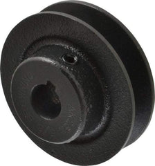 Browning - 5/8" Bore, 15/16 Long, 2.8" Outside Diam, Finished Bore Single Groove V Belt Sheave - 21/32" Wide, 2.26" Pitch Diam of 3L Belt, 2.6" Pitch Diam of 4L Belt - Eagle Tool & Supply