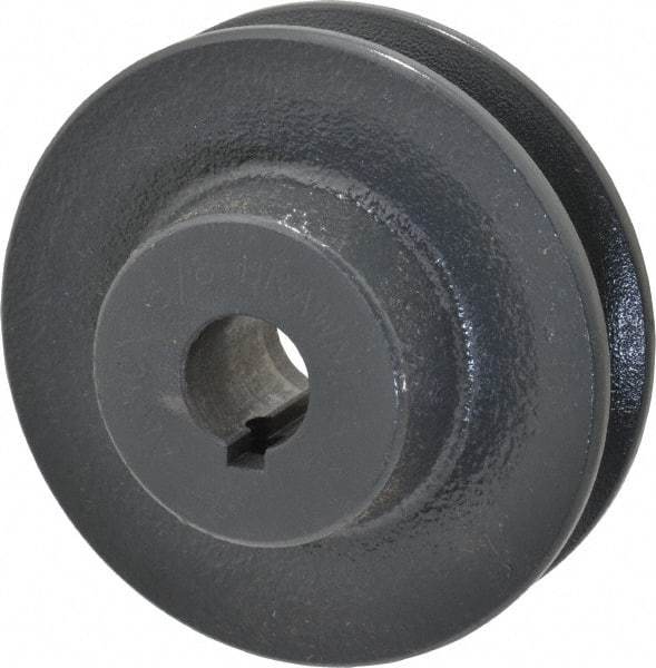 Browning - 5/8" Bore, 15/16 Long, 3.05" Outside Diam, Finished Bore Single Groove V Belt Sheave - 21/32" Wide, 2.46" Pitch Diam of 3L Belt, 2.8" Pitch Diam of 4L Belt - Eagle Tool & Supply