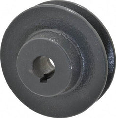 Browning - 5/8" Bore, 15/16 Long, 3.05" Outside Diam, Finished Bore Single Groove V Belt Sheave - 21/32" Wide, 2.46" Pitch Diam of 3L Belt, 2.8" Pitch Diam of 4L Belt - Eagle Tool & Supply