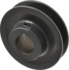 Browning - 7/8" Bore, 15/16 Long, 3.05" Outside Diam, Finished Bore Single Groove V Belt Sheave - 21/32" Wide, 2.46" Pitch Diam of 3L Belt, 2.8" Pitch Diam of 4L Belt - Eagle Tool & Supply