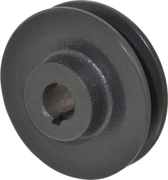 Browning - 3/4" Bore, 15/16 Long, 3.45" Outside Diam, Finished Bore Single Groove V Belt Sheave - 21/32" Wide, 2.86" Pitch Diam of 3L Belt, 3.2" Pitch Diam of 4L Belt - Eagle Tool & Supply