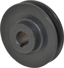 Browning - 3/4" Bore, 15/16 Long, 3.45" Outside Diam, Finished Bore Single Groove V Belt Sheave - 21/32" Wide, 2.86" Pitch Diam of 3L Belt, 3.2" Pitch Diam of 4L Belt - Eagle Tool & Supply