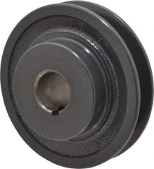 Browning - 7/8" Bore, 1-5/32 Long, 3-3/4" Outside Diam, Finished Bore Single Groove V Belt Sheave - 3/4" Wide, 3.16" Pitch Diam of 3L Belt, 3-1/2" Pitch Diam of 4L Belt - Eagle Tool & Supply