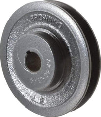 Browning - 3/4" Bore, 1-5/32 Long, 4.45" Outside Diam, Finished Bore Single Groove V Belt Sheave - 3/4" Wide, 3.86" Pitch Diam of 3L Belt, 4.2" Pitch Diam of 4L Belt - Eagle Tool & Supply