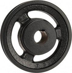 Browning - 7/8" Bore, 1-5/32 Long, 4-3/4" Outside Diam, Finished Bore Single Groove V Belt Sheave - 3/4" Wide, 4.16" Pitch Diam of 3L Belt, 4-1/2" Pitch Diam of 4L Belt - Eagle Tool & Supply