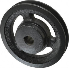 Browning - 5/8" Bore, 1-5/32 Long, 4.95" Outside Diam, Finished Bore Single Groove V Belt Sheave - 3/4" Wide, 4.36" Pitch Diam of 3L Belt, 4.7" Pitch Diam of 4L Belt - Eagle Tool & Supply