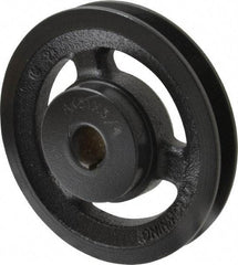 Browning - 3/4" Bore, 1-5/32 Long, 4.95" Outside Diam, Finished Bore Single Groove V Belt Sheave - 3/4" Wide, 4.36" Pitch Diam of 3L Belt, 4.7" Pitch Diam of 4L Belt - Eagle Tool & Supply