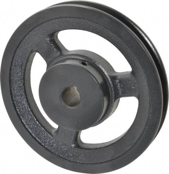 Browning - 5/8" Bore, 1-5/32 Long, 5.45" Outside Diam, Finished Bore Single Groove V Belt Sheave - 3/4" Wide, 4.86" Pitch Diam of 3L Belt, 5.2" Pitch Diam of 4L Belt - Eagle Tool & Supply