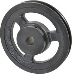 Browning - 5/8" Bore, 1-5/32 Long, 5.45" Outside Diam, Finished Bore Single Groove V Belt Sheave - 3/4" Wide, 4.86" Pitch Diam of 3L Belt, 5.2" Pitch Diam of 4L Belt - Eagle Tool & Supply