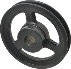 Browning - 7/8" Bore, 1-5/32 Long, 5.45" Outside Diam, Finished Bore Single Groove V Belt Sheave - 3/4" Wide, 4.86" Pitch Diam of 3L Belt, 5.2" Pitch Diam of 4L Belt - Eagle Tool & Supply