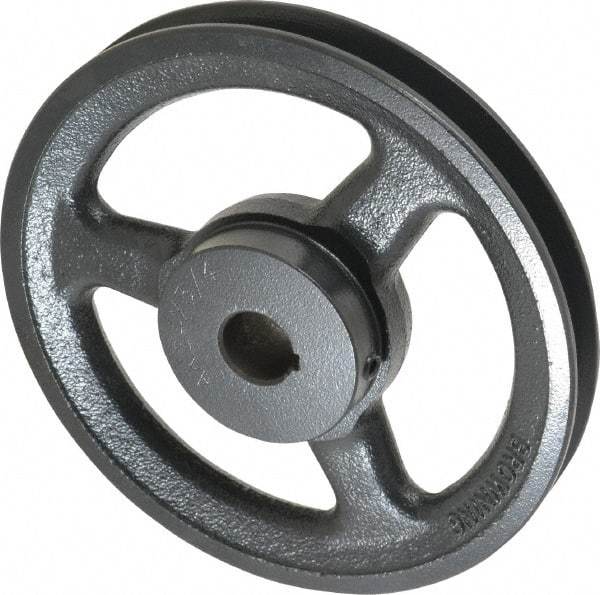 Browning - 3/4" Bore, 1-5/32 Long, 6-1/4" Outside Diam, Finished Bore Single Groove V Belt Sheave - 3/4" Wide, 5.66" Pitch Diam of 3L Belt, 6" Pitch Diam of 4L Belt - Eagle Tool & Supply