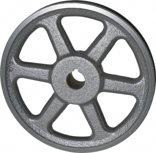 Browning - 1" Bore, 1-15/32 Long, 8-1/4" Outside Diam, Finished Bore Single Groove V Belt Sheave - 3/4" Wide, 7.66" Pitch Diam of 3L Belt, 8" Pitch Diam of 4L Belt - Eagle Tool & Supply