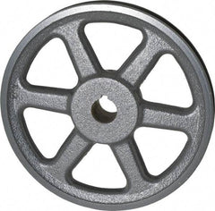 Browning - 1" Bore, 1-15/32 Long, 8-1/4" Outside Diam, Finished Bore Single Groove V Belt Sheave - 3/4" Wide, 7.66" Pitch Diam of 3L Belt, 8" Pitch Diam of 4L Belt - Eagle Tool & Supply