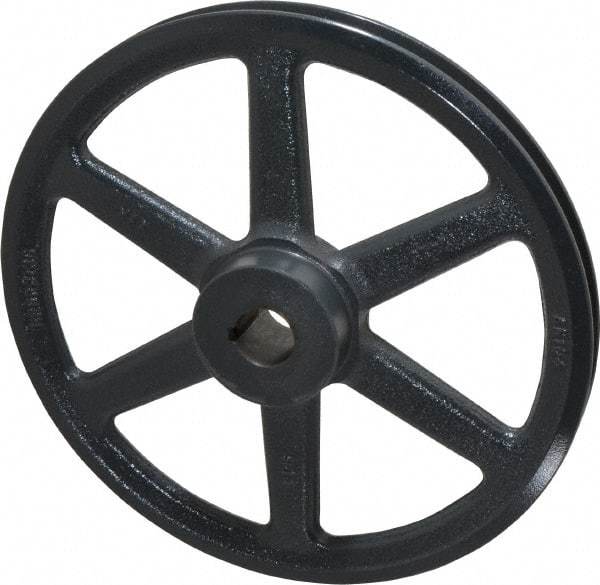 Browning - 1" Bore, 1-15/32 Long, 10-1/4" Outside Diam, Finished Bore Single Groove V Belt Sheave - 3/4" Wide, 9.66" Pitch Diam of 3L Belt, 10" Pitch Diam of 4L Belt - Eagle Tool & Supply