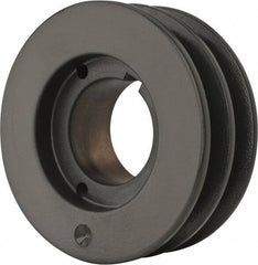 Browning - 2 Groove, 1/2 to 1-3/4 Bore Diam, 4.55" Outside Diam, QD Bushed V Belt Sheave - 3.8 A Diam Belt Pitch - Eagle Tool & Supply