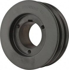 Browning - 2 Groove, 1/2 to 1-3/4 Bore Diam, 4.95" Outside Diam, QD Bushed V Belt Sheave - 4.2 A Diam Belt Pitch - Eagle Tool & Supply