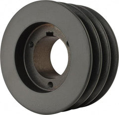 Browning - 3 Groove, 1/2 to 1-3/4 Bore Diam, 4.95" Outside Diam, QD Bushed V Belt Sheave - 4.2 A Diam Belt Pitch - Eagle Tool & Supply