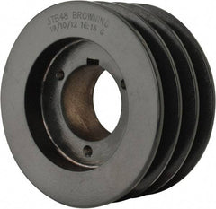 Browning - 3 Groove, 1/2 to 1-3/4 Bore Diam, 5.15" Outside Diam, QD Bushed V Belt Sheave - 4.4 A Diam Belt Pitch - Eagle Tool & Supply