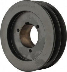 Browning - 2 Groove, 1/2 to 1-1/2 Bore Diam, 5-3/4" Outside Diam, QD Bushed V Belt Sheave - 5.0 A Diam Belt Pitch - Eagle Tool & Supply