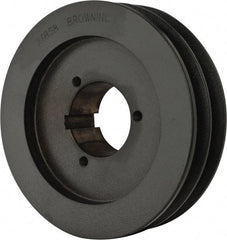 Browning - 2 Groove, 1/2 to 1-3/4 Bore Diam, 6.15" Outside Diam, QD Bushed V Belt Sheave - 5.4 A Diam Belt Pitch - Eagle Tool & Supply