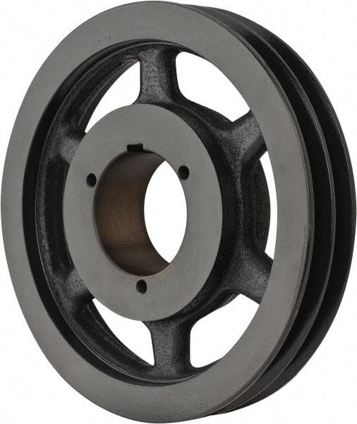 Browning - 2 Groove, 3/4 to 2-11/16 Bore Diam, 9-3/4" Outside Diam, QD Bushed V Belt Sheave - 9.0 A Diam Belt Pitch - Eagle Tool & Supply