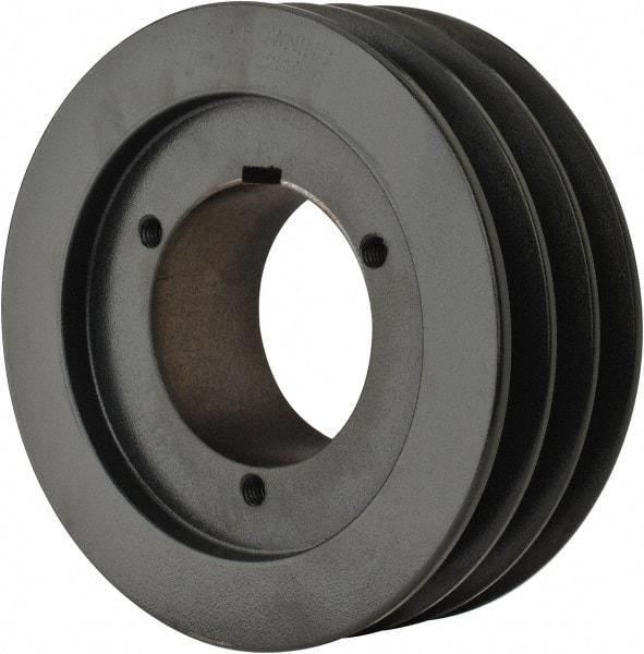 Browning - 3 Groove, 3/4 to 2-11/16 Bore Diam, 6.55" Outside Diam, QD Bushed V Belt Sheave - 5.8 A Diam Belt Pitch - Eagle Tool & Supply