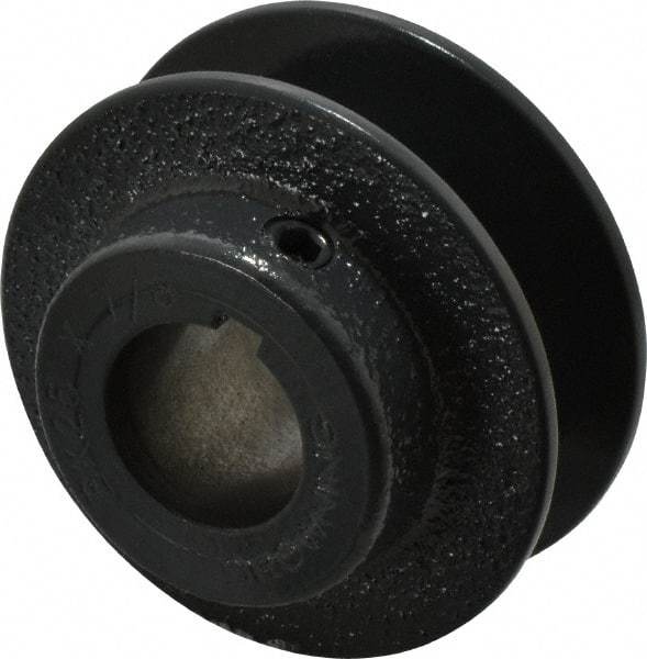 Browning - 7/8" Bore, 1-1/16 Long, 2-1/2" Outside Diam, Finished Bore Single Groove V Belt Sheave - 13/16" Wide, 2.3 Belt Pitch B, 1.9" Pitch Diam of 4L Belt - Eagle Tool & Supply