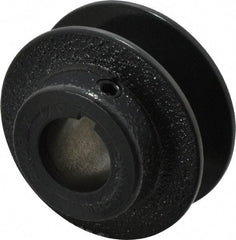 Browning - 7/8" Bore, 1-1/16 Long, 2-1/2" Outside Diam, Finished Bore Single Groove V Belt Sheave - 13/16" Wide, 2.3 Belt Pitch B, 1.9" Pitch Diam of 4L Belt - Eagle Tool & Supply