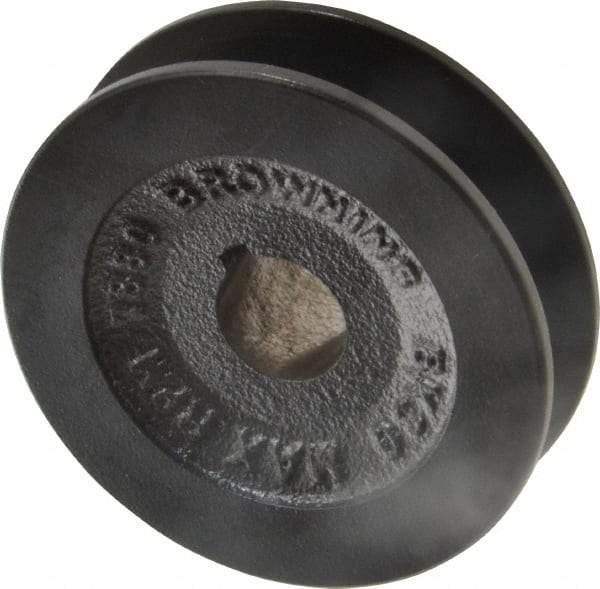Browning - 3/4" Bore, 1-1/16 Long, 3.15" Outside Diam, Finished Bore Single Groove V Belt Sheave - 13/16" Wide, 2.8 Belt Pitch B, 2.4" Pitch Diam of 4L Belt - Eagle Tool & Supply