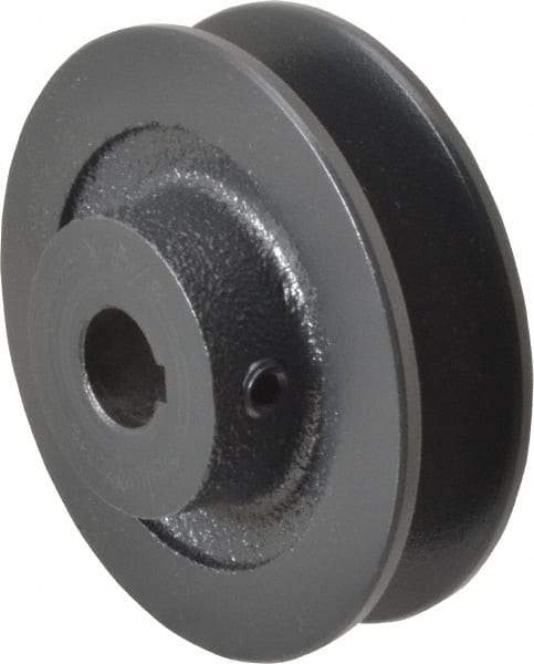 Browning - 5/8" Bore, 1-1/16 Long, 3.2" Outside Diam, Finished Bore Single Groove V Belt Sheave - 13/16" Wide, 3 Belt Pitch B, 2.6" Pitch Diam of 4L Belt - Eagle Tool & Supply